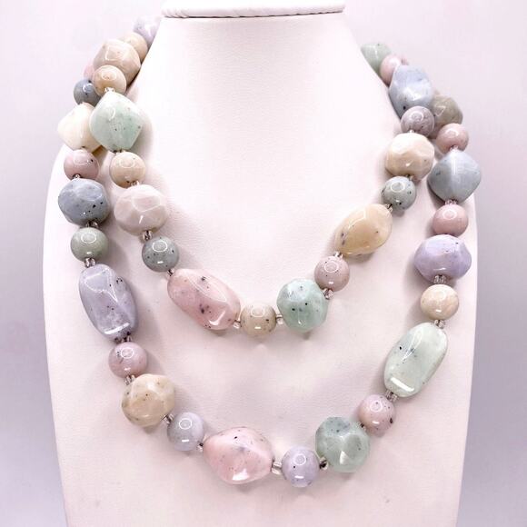Vintage Pastel Confetti Lucite Beads Necklace - Picture 2 of 5